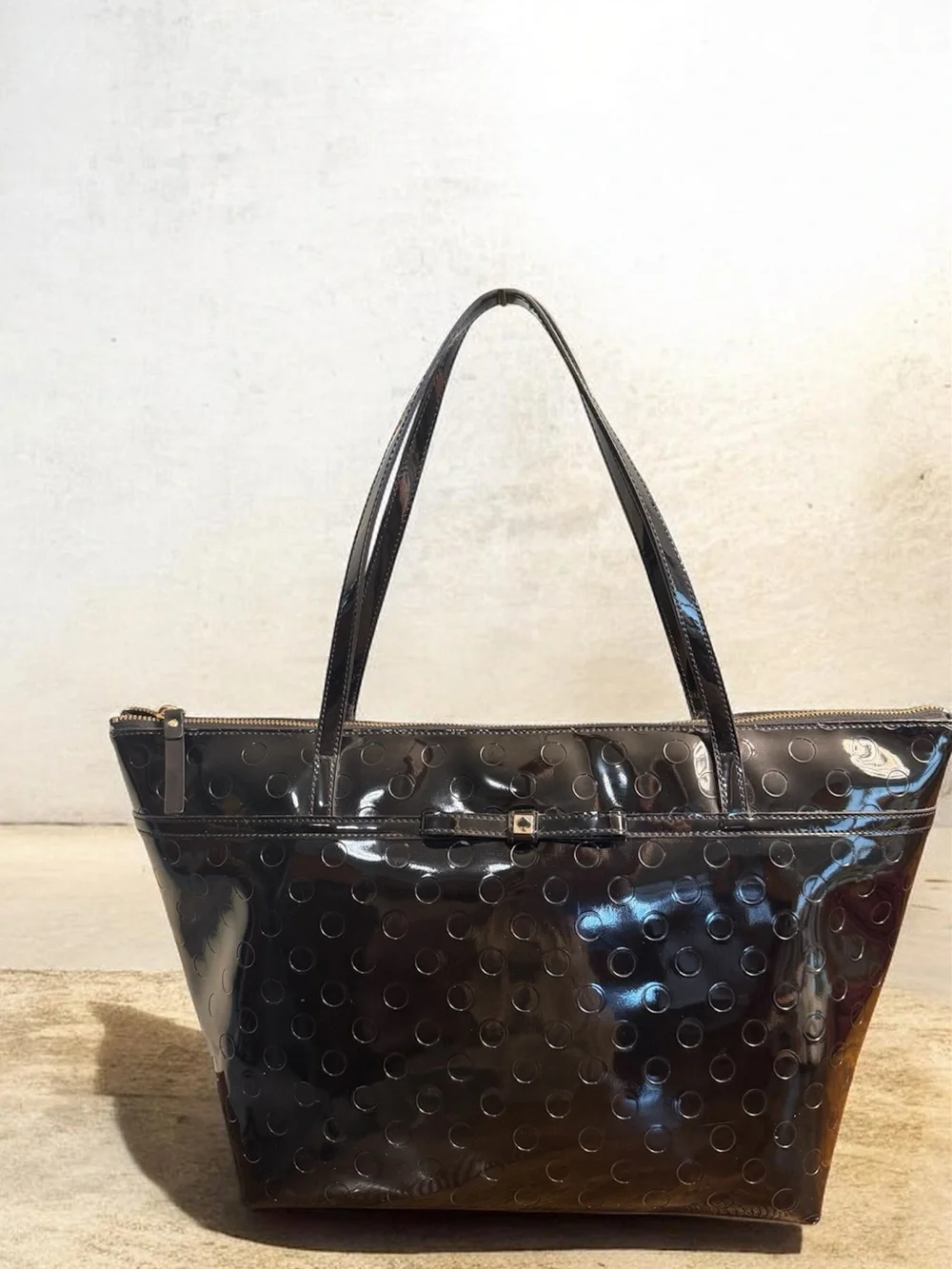 Kate Spade Sophie Camellia Street Black Patent Tote